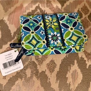Vera Bradley Blue and Green Geometric Wallet